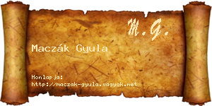 Maczák Gyula névjegykártya