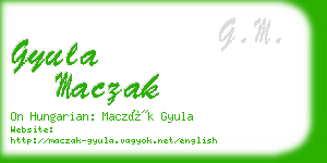 gyula maczak business card